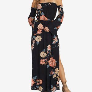 billabong Juniors’ Crystal Flower Maxi Dress Black